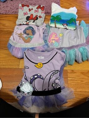 Disney Purple Villains Tutu Dress Set with Pastel Mermaid & Minnie Tops